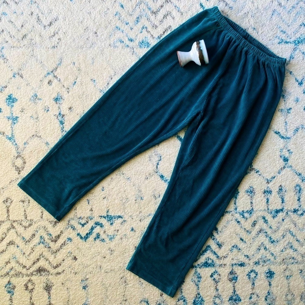 𝅺vintage teal corduroy ribbed pants - Lakewear brand - size L